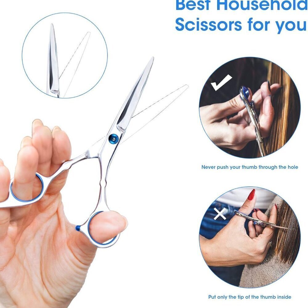 Hair Cutting Scissors Shears Set, Professional Home Haircutting Scissors Thinnin - Picture 4 of 7